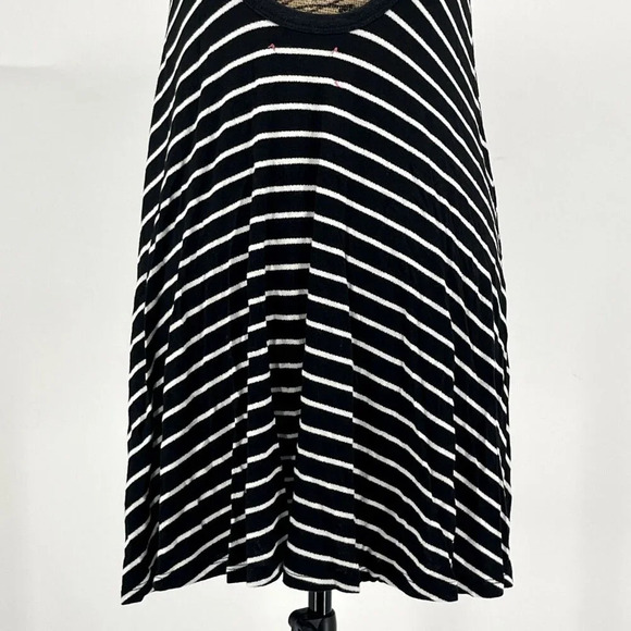 Anthropologie Saturday Sunday Small Black White Striped Sleeveless A-line Dress - Picture 7 of 8